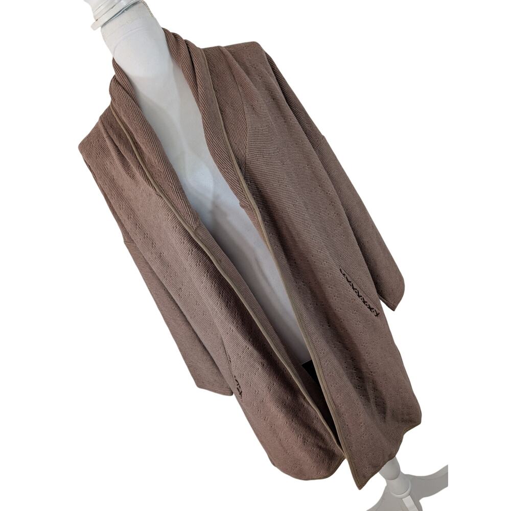 NWT@$55! YAK & YETI! LITE COCOA BROWN, DARK BROWN EMBROIDERY TRIM SWEATER! L/XL